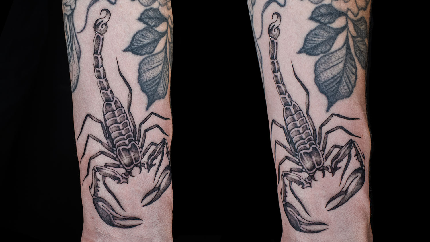 4. Black and Grey Scorpion Sleeve Tattoos - wide 3